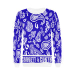 BANDANA PAISLEY Women's Rib Cuff Crew Neck Sweatshirt