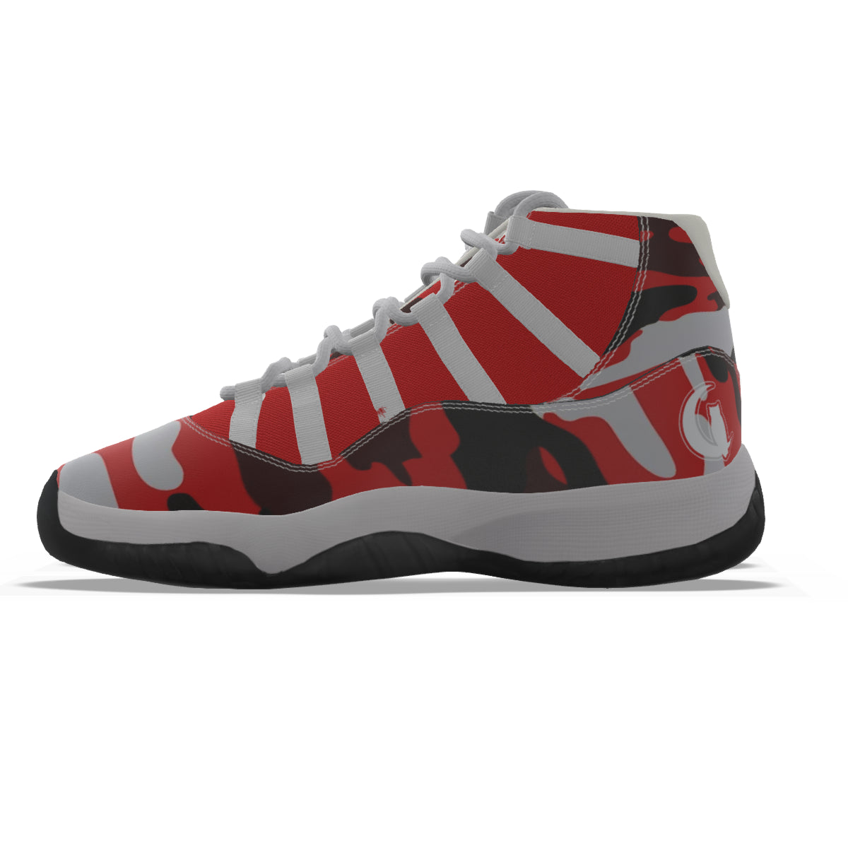 CAMOUFLAGE RED Men's High Top Basketball Shoes