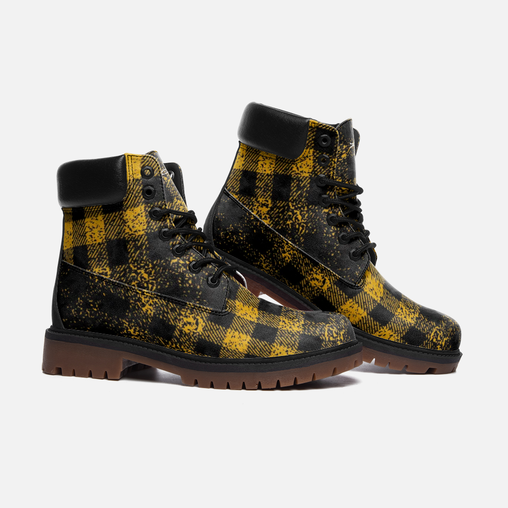 DUSTY PLAID YLW Leather boots TB