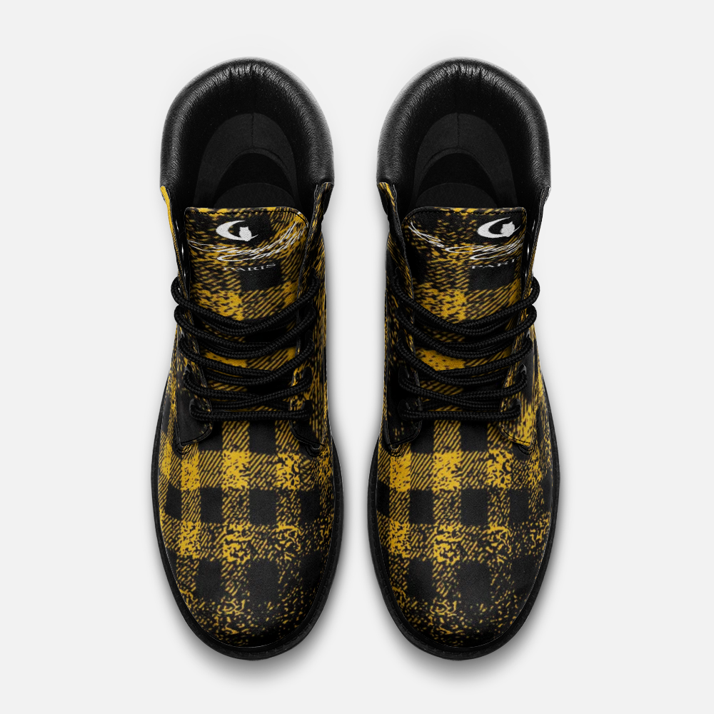 DUSTY PLAID YLW Leather boots TB