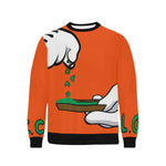 BURN THE OPPS Rib Cuff Crew Neck Sweatshirt