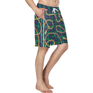 PLAID IN GOLD Men's  Casual Shorts