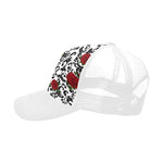 RED ROSES WHT Trucker Cap E (Front Panel Customization)