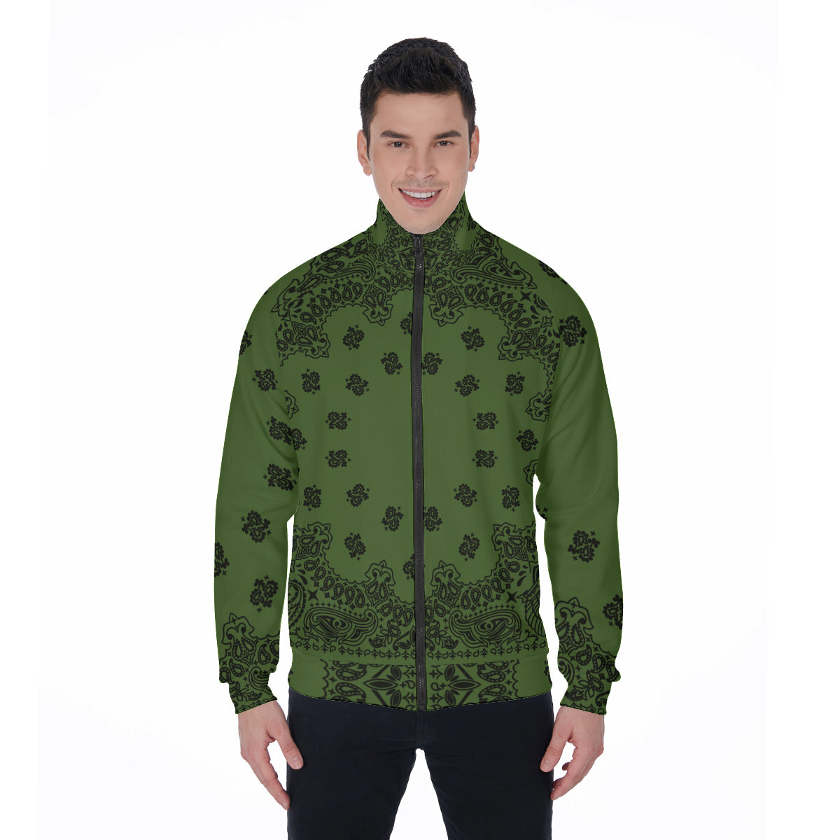 BANDANA KAKI Stand Collar Jacket