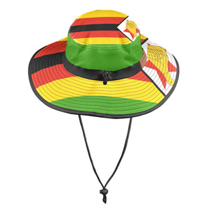 ZIMBABWE FLAG Wide Brim Bucket Hat