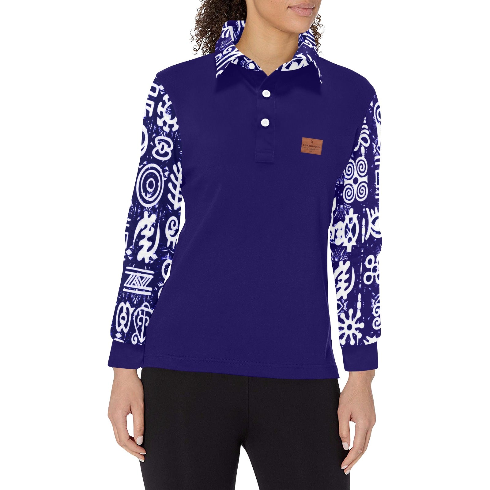 ADINKRA MX Women's Long Sleeve Polo Shirt