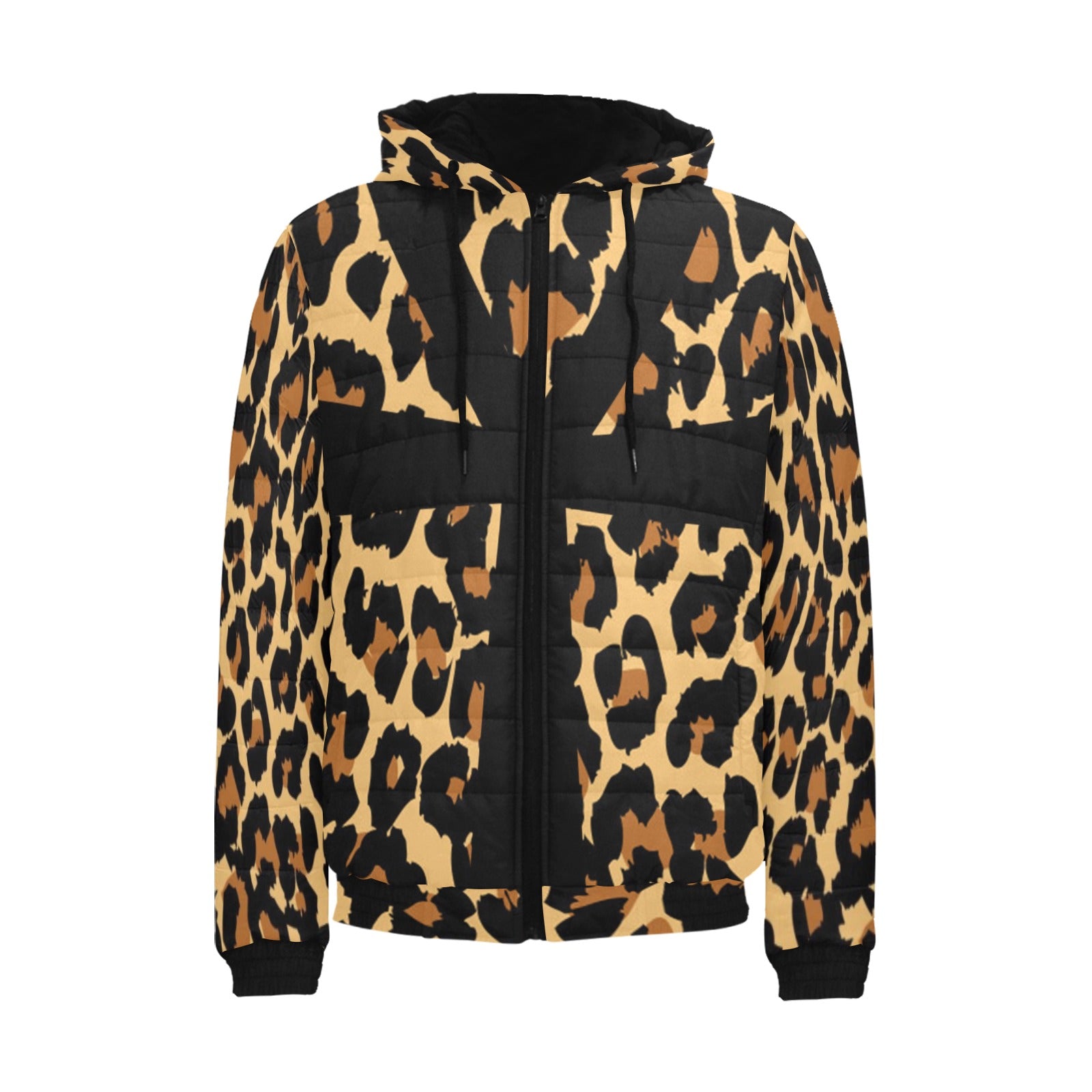 CHEETAH ANKH PADDED HOODIE JACKET