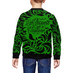GORGIOUS LEAF GREEN All Over Print Crewneck Sweatshirt for Kids (Model H29)