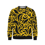 GORGIOUS YLW LEAF Men's Rib Cuff Crew Neck Sweatshirt