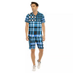 FLEXIN PLAID TRQSE Men's Short Sleeve Shirt Sets