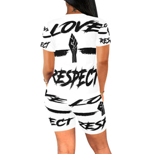 LOVE & RESPECT wht Women's Short Yoga Set