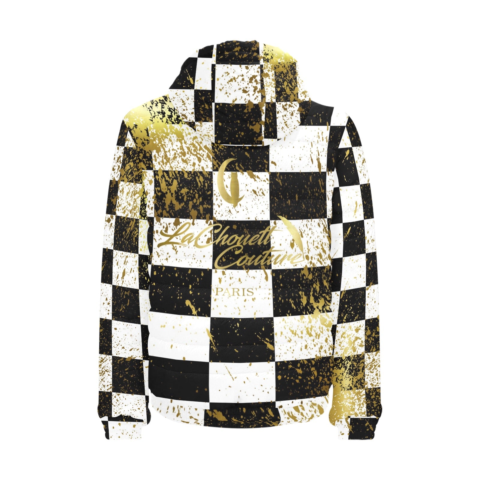 DAMIER IN GOLD Men's Padded Hooded Jacket