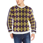 ARLEQUIN GRAPE Men's Rib Cuff Crew Neck Sweatshirt