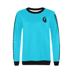 BLACC BORDER TRQSE Women's Rib Cuff Crew Neck Sweatshirt