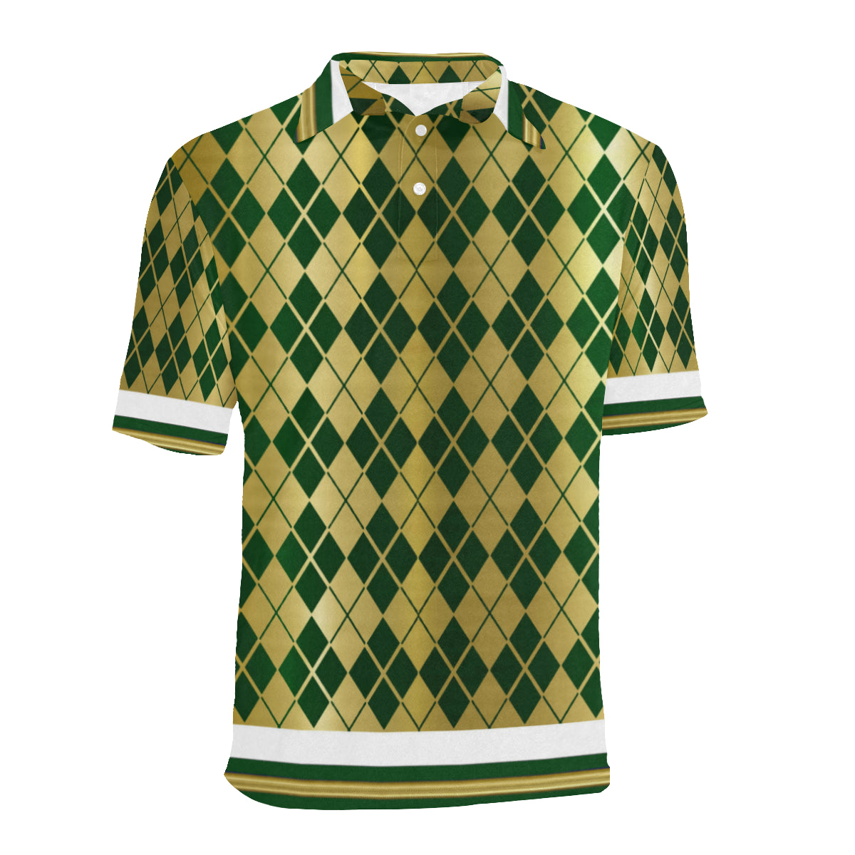 ARLEQUIN GREEN Men's All Over Print Polo Shirt