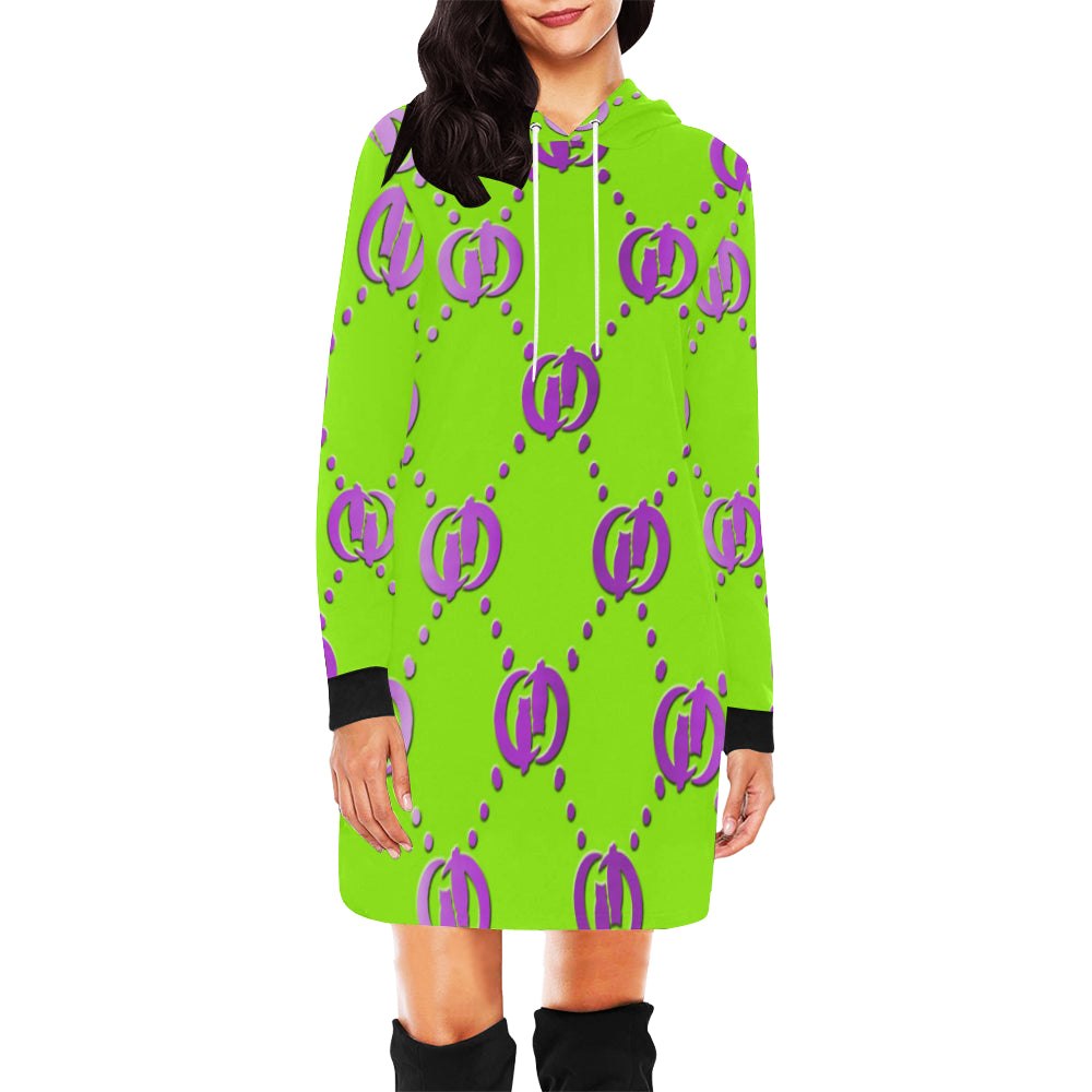 GOODIE GP All Over Print Hoodie Mini Dress