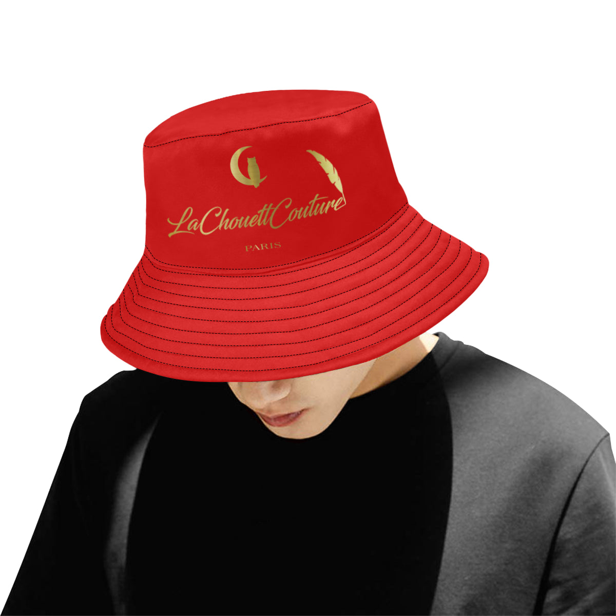 LCC PARIS RED All Over Print Bucket Hat for Men