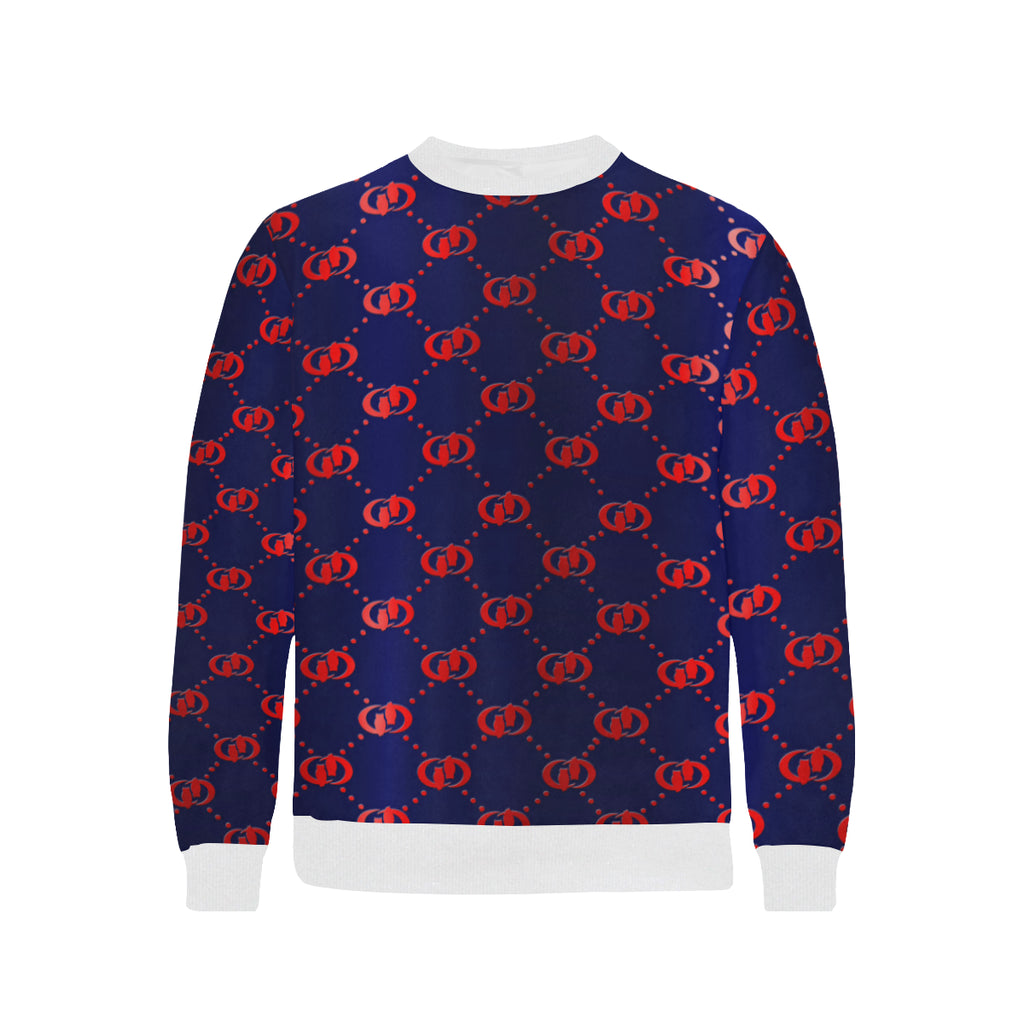 EXCELLENCE BLURED Men's Rib Cuff Crew Neck Sweatshirt