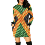 JAMAICA FLAG All Over Print Hoodie Mini Dress