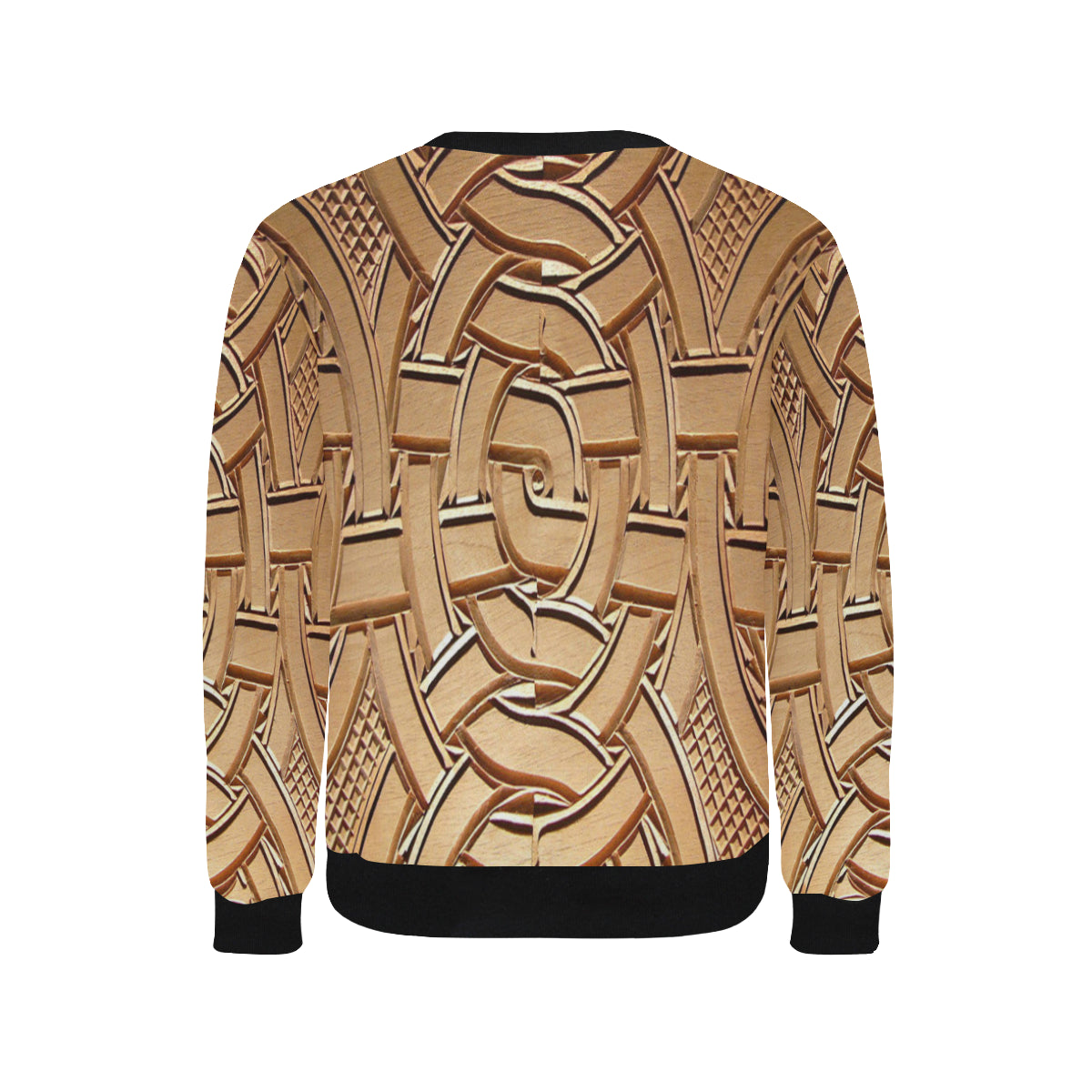 TEMBE ART WOOD Men's Rib Cuff Crew Neck Sweatshirt