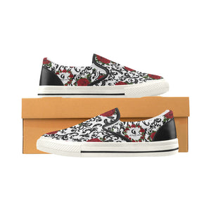 RED ROSES Men's Unusual Slip-on Canvas Shoes