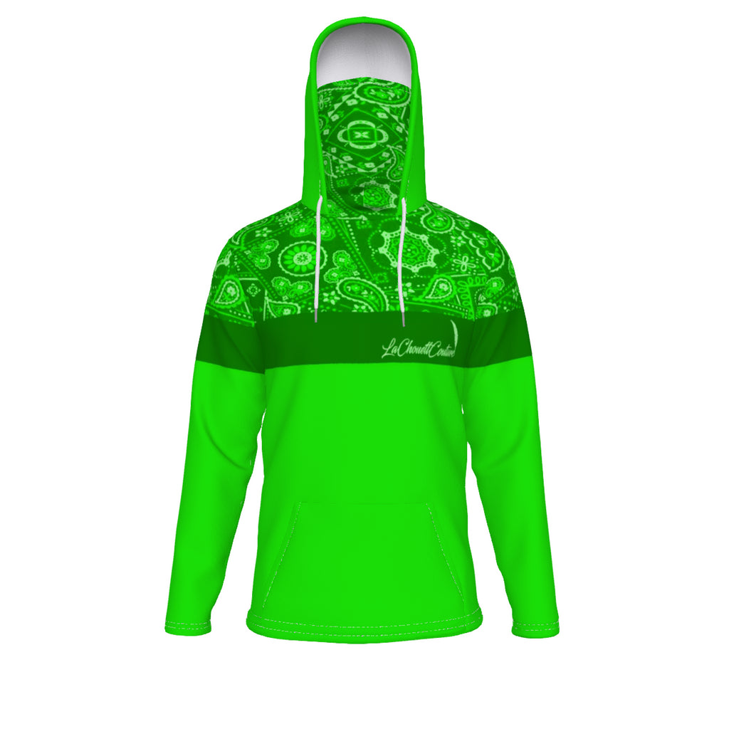 BANDANA VIRAL GREEN Unisex Pullover Hoodie With Mask
