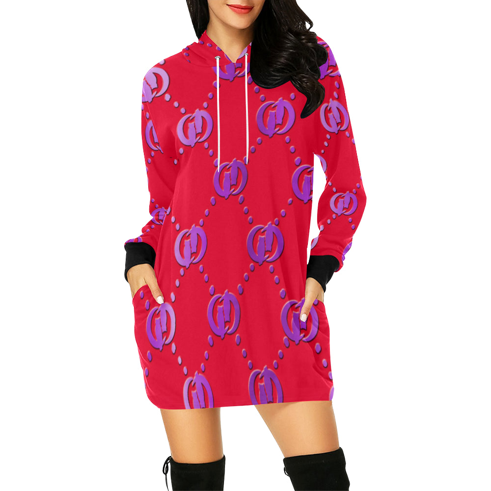 GOODIE RADDISH All Over Print Hoodie Mini Dress