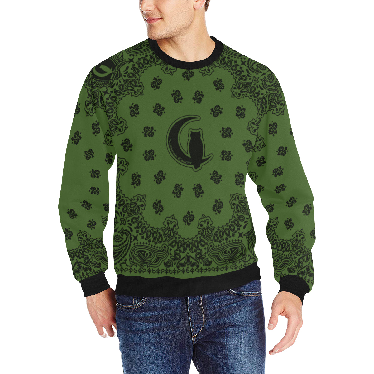 BANDANA KAKI Men's Rib Cuff Crew Neck Sweatshirt