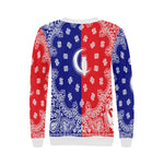 GANG UNITED Women's Rib Cuff Crew Neck Sweatshirt (Model H34)