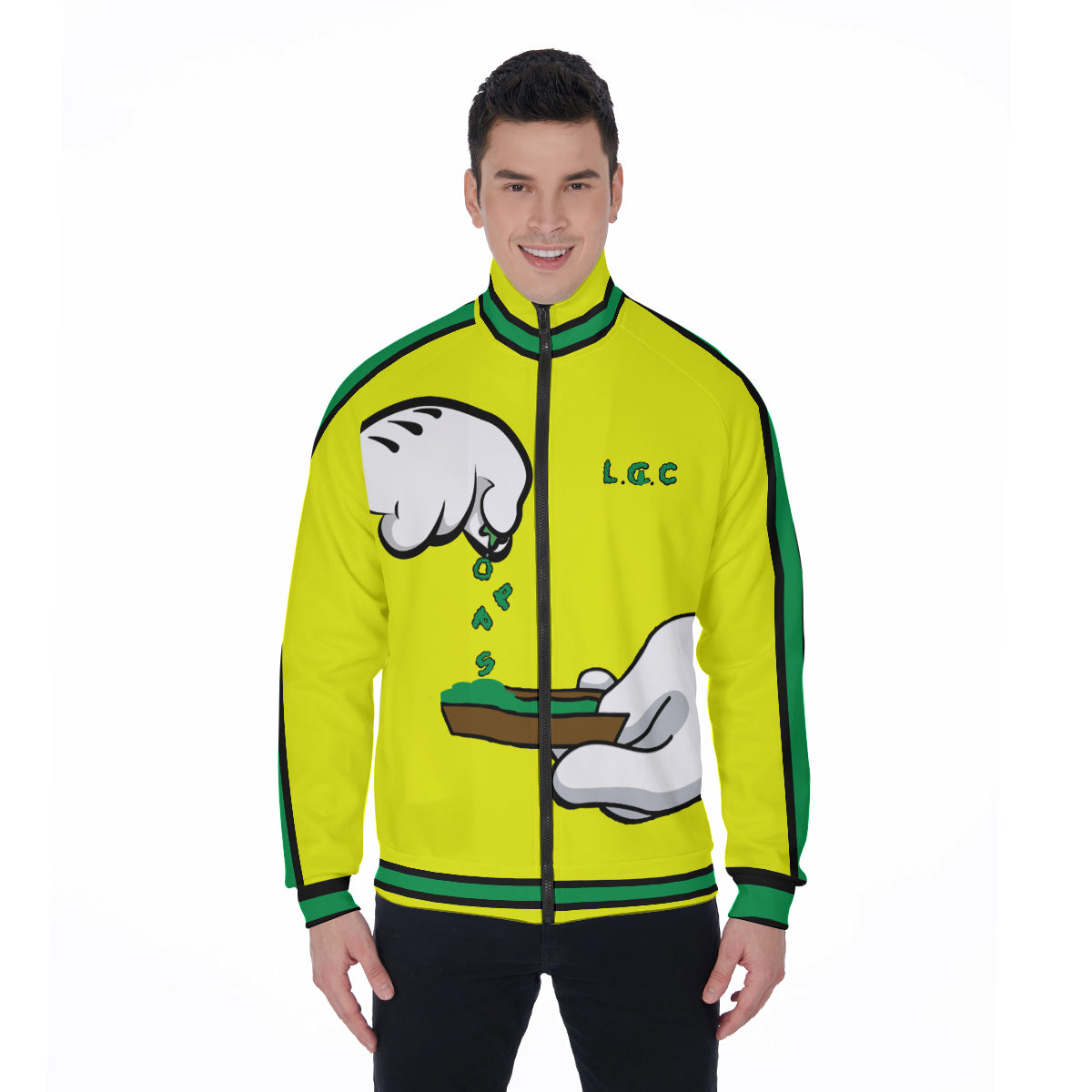 BURN THE OPPS YLW Stand Collar Jacket