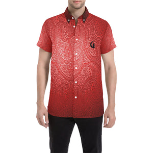 BANDANA LUXURY Bs'UP Men's All Over Print Short Sleeve Shirt