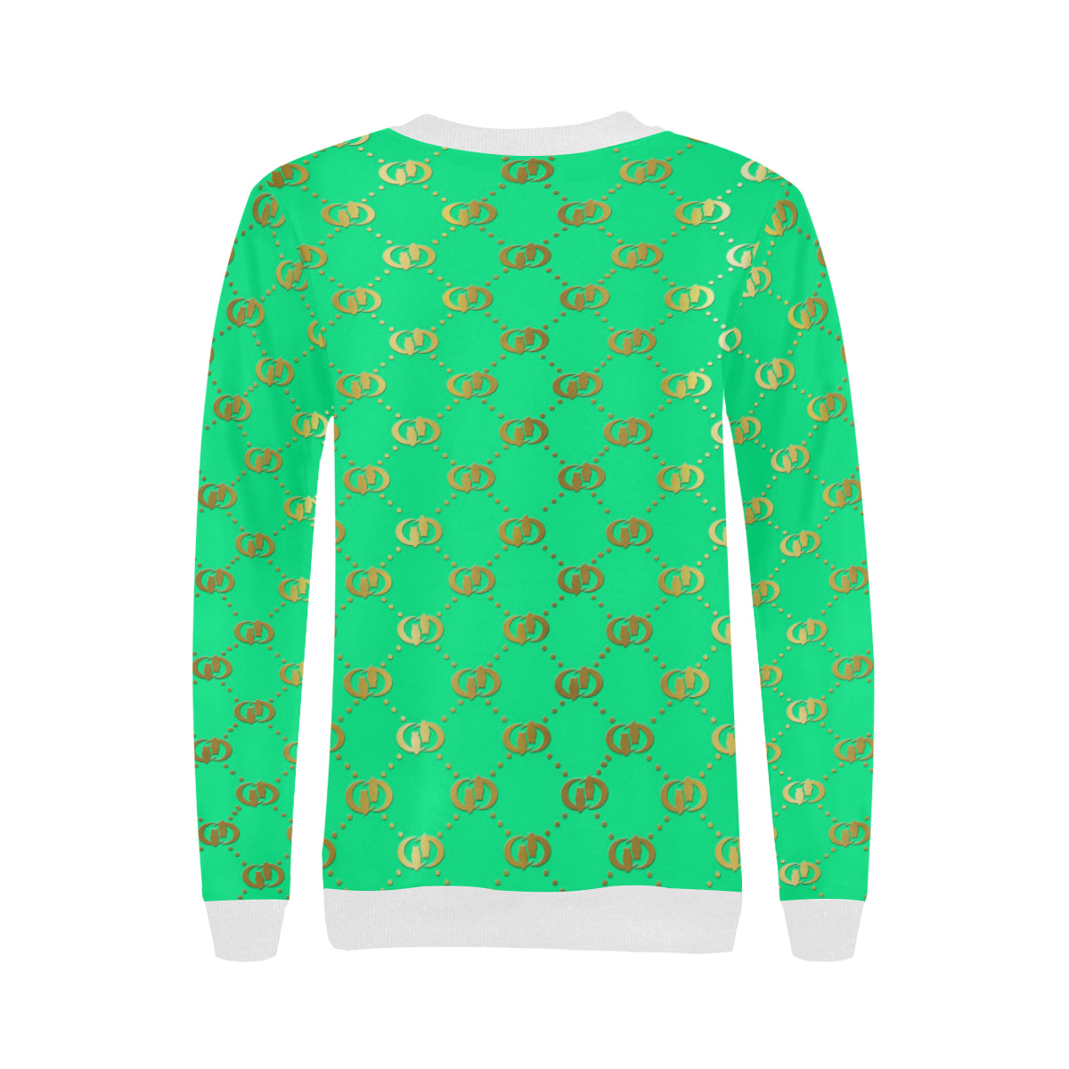 EXCELLENCE TRQGLD Women's Rib Cuff Crew Neck Sweatshirt (Model H34)