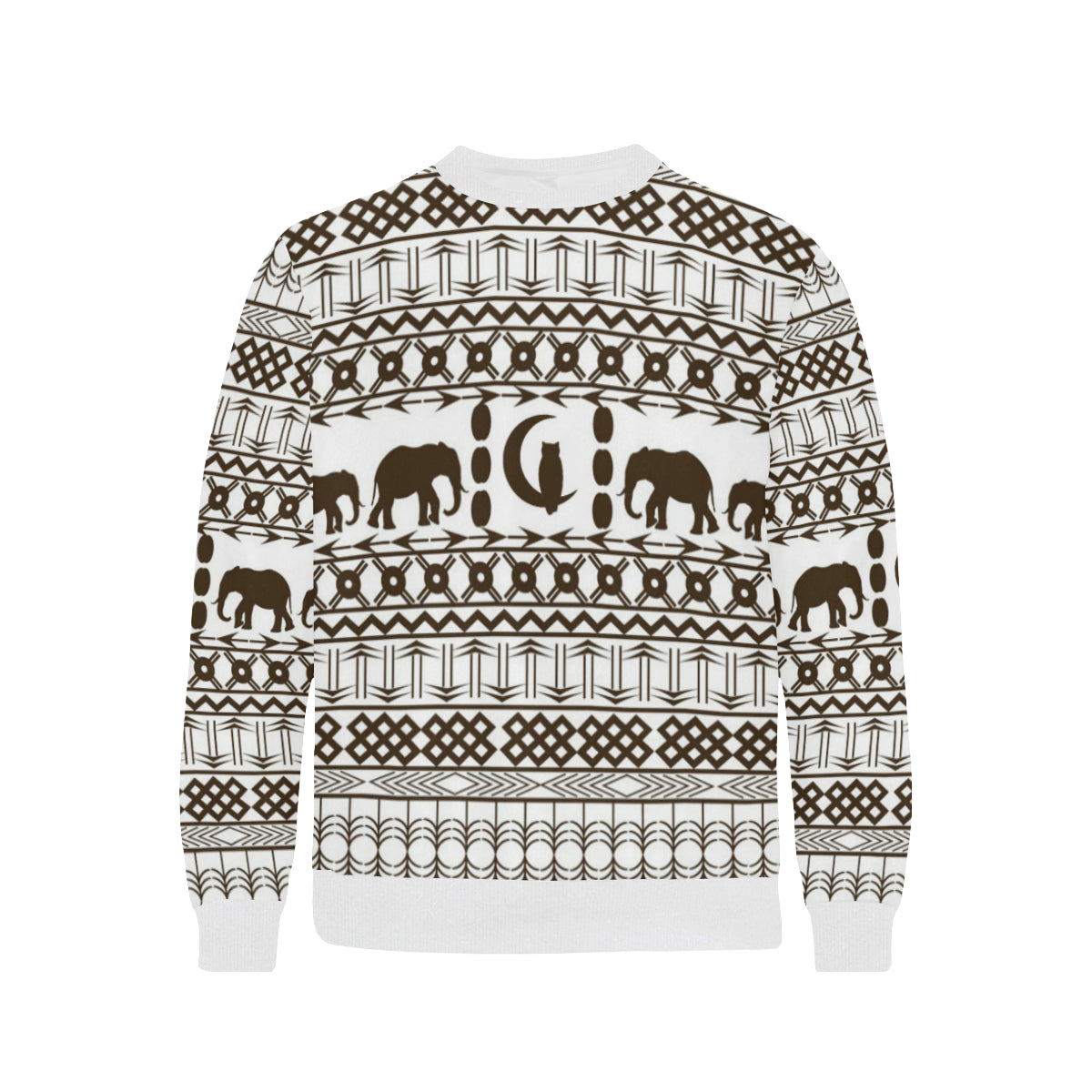 ELEPHANT ORNEMENT Men's Rib Cuff Crew Neck Sweatshirt