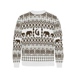 ELEPHANT ORNEMENT Men's Rib Cuff Crew Neck Sweatshirt