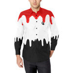 DRIPPIN RED Men's All Over Print Casual Dress Shirt (Model T61)