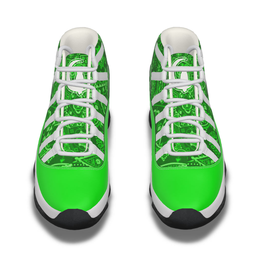 BANDANA VIRAL GREEN Men's High Top Basketball Shoes