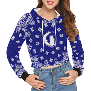 BANDANA Cs'UP All Over Print Crop Hoodie for Women