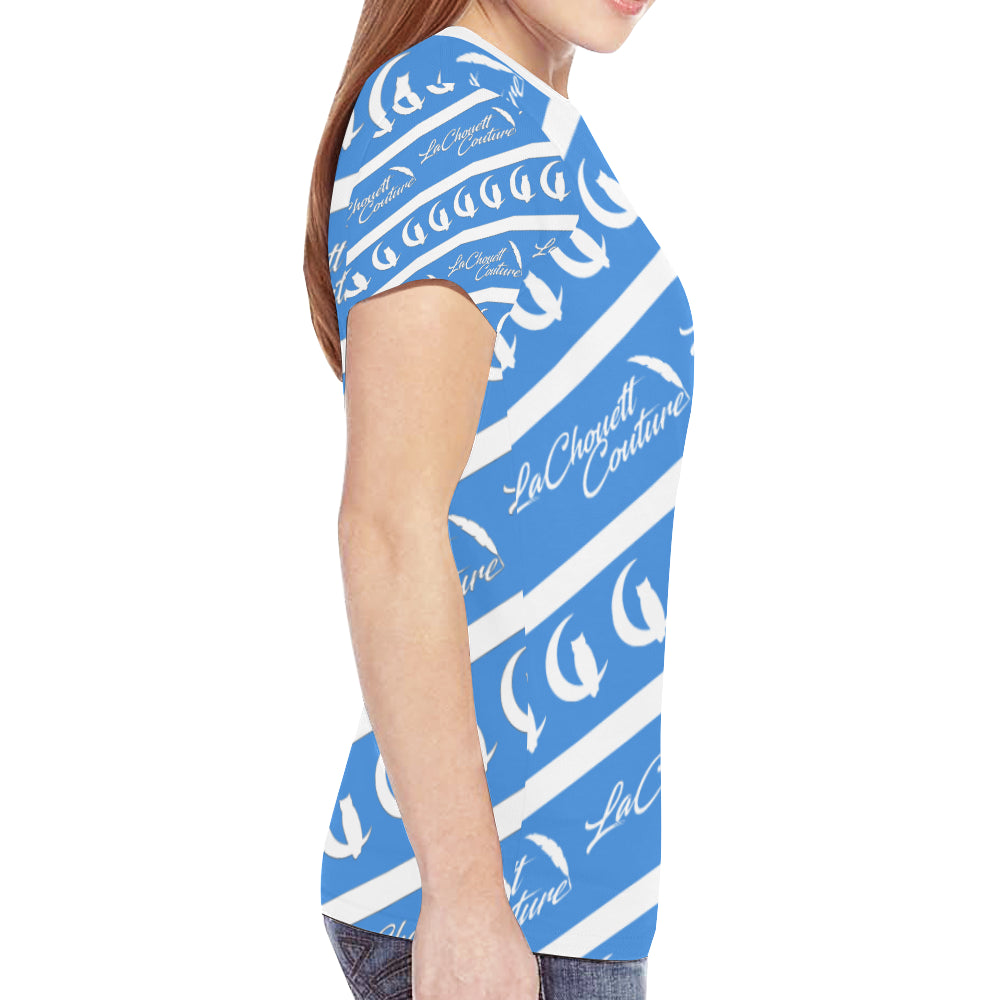 NICEONE LIGHT BLUE New All Over Print T-shirt for Women (Model T45)