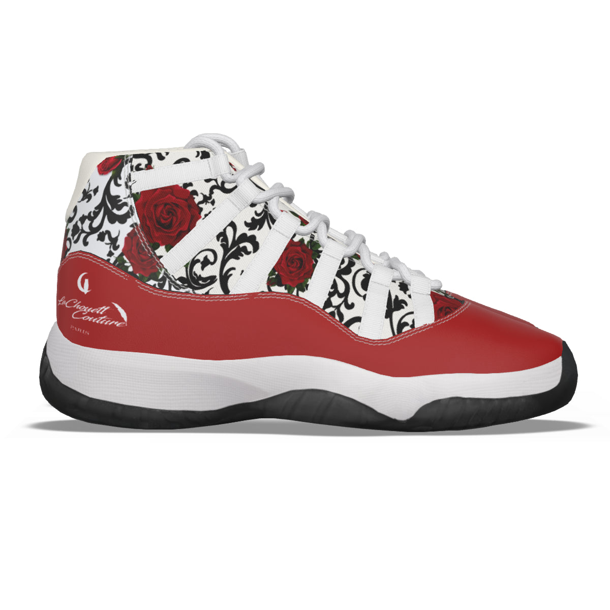 RED ROSES Men's High Top Basketball Shoes