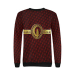 DELUXE RED TRESSER Women's Rib Cuff Crew Neck Sweatshirt