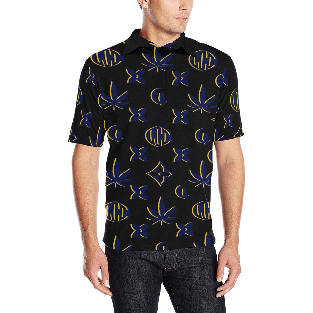 LCC WEEDY COLORS Men's All Over Print Polo Shirt