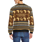 AFRIKA ORNEMENT Men's Rib Cuff Crew Neck Sweatshirt