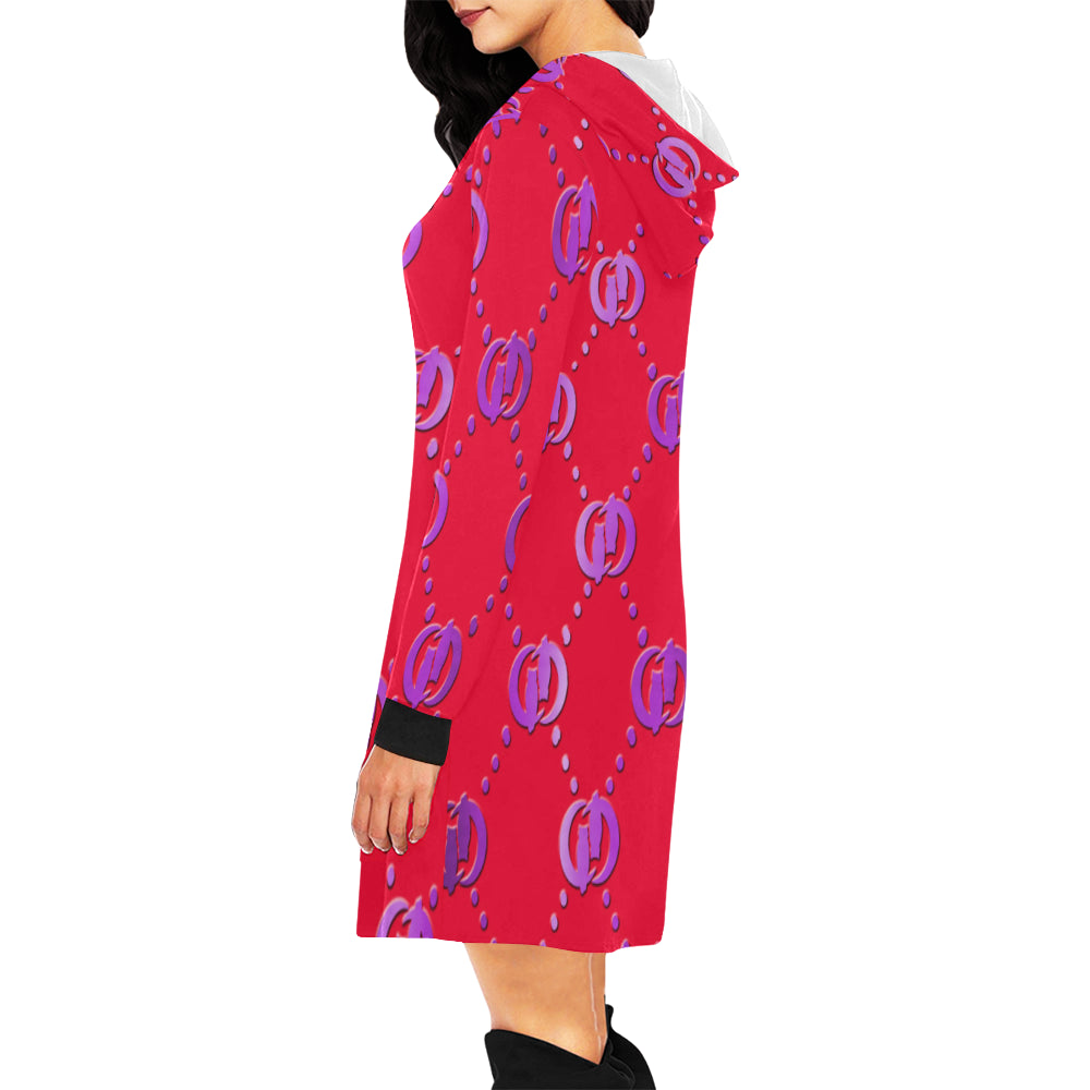 GOODIE RADDISH All Over Print Hoodie Mini Dress