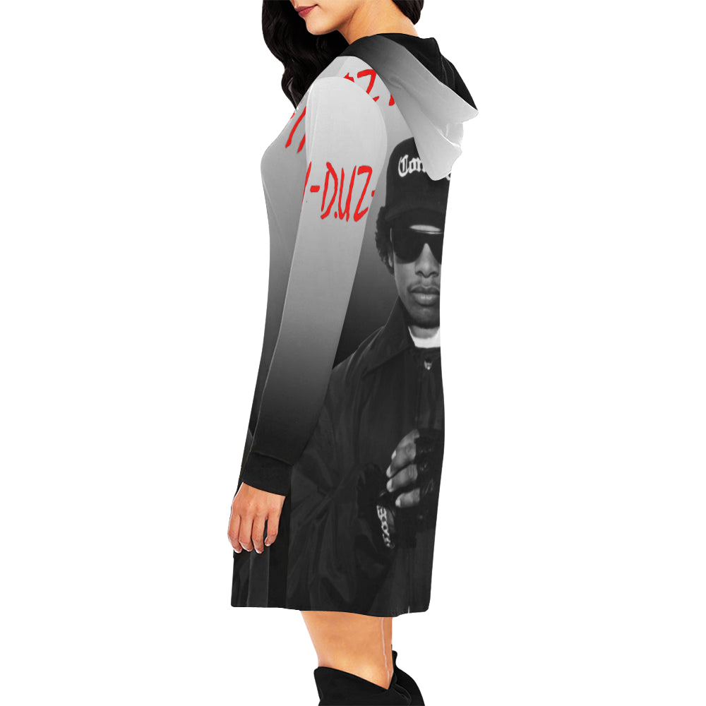 EAZY DUZ IT All Over Print Hoodie Mini Dress