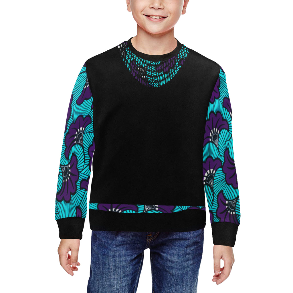 FRACTAL FLORAL All Over Print Crewneck Sweatshirt for Kids (Model H29)