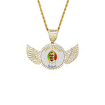 chieck anta diop Wings Gold Pendant with Rope Chain