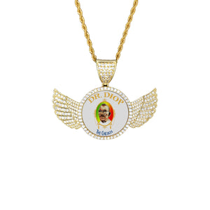 chieck anta diop Wings Gold Pendant with Rope Chain