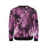 INFINITY PURPLE COSMOS Men's Rib Cuff Crew Neck Sweatshirt (Model H34)