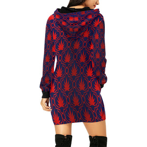 HIGHLEAF RED All Over Print Hoodie Mini Dress