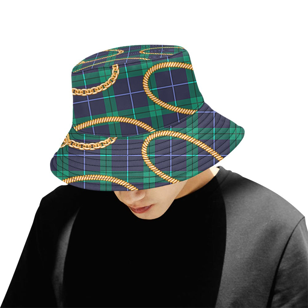 PLAID IN GOLD All Over Print Bucket Hat